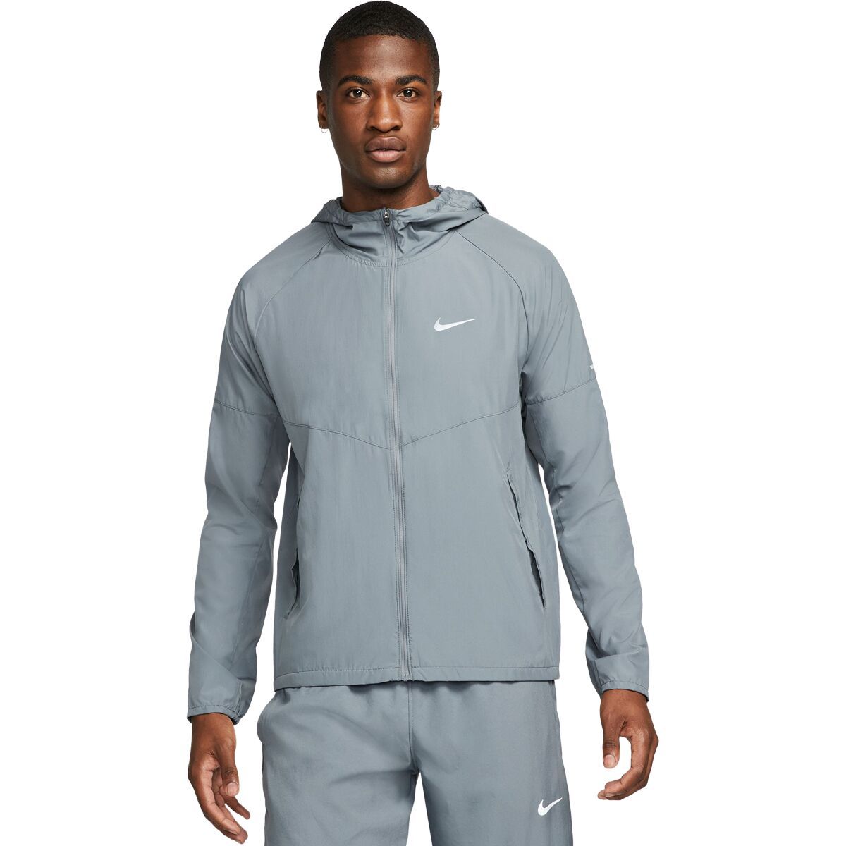 Image of Nike Repel Miler Jacket - Men's Smoke Grey/Smoke Grey/Reflective Silver, L