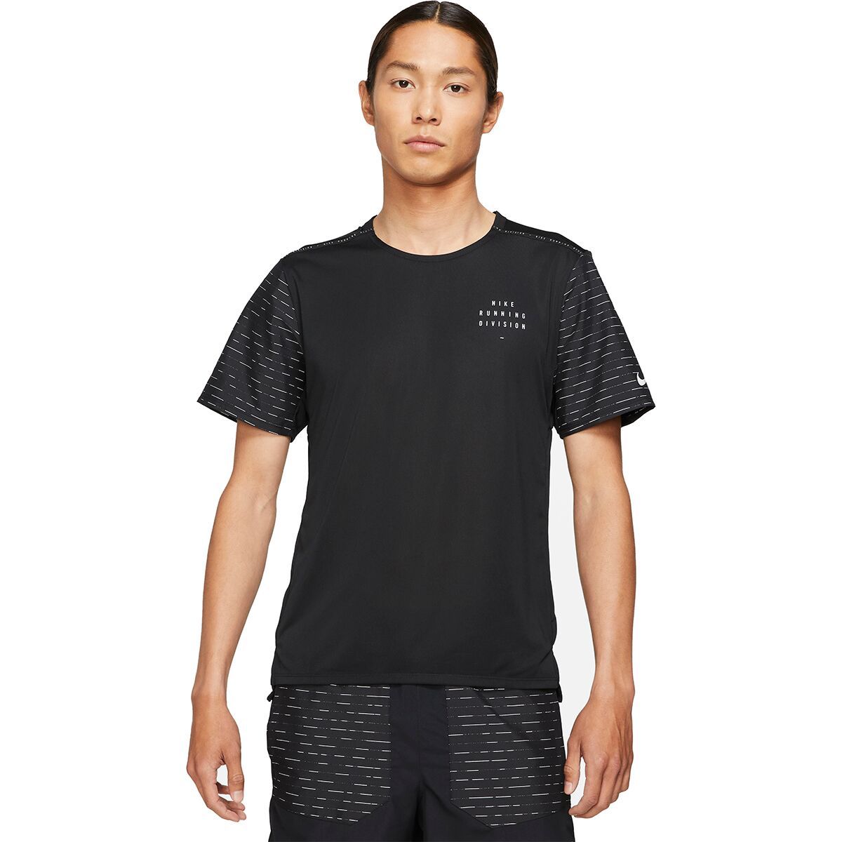 Nike Dri-FIT Rise 365 Run Division Short-Sleeve Shirt - Men's Black/Reflective Silver, XXL