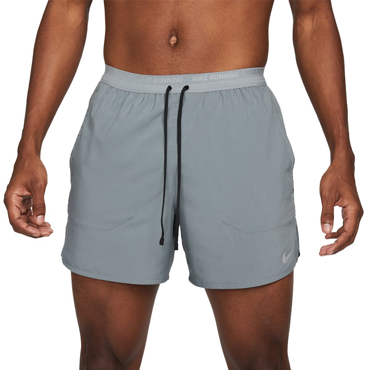 Image of Nike Dri-Fit Stride 5in BF Short - Men's Smoke Grey/Black/Reflective Silver, L