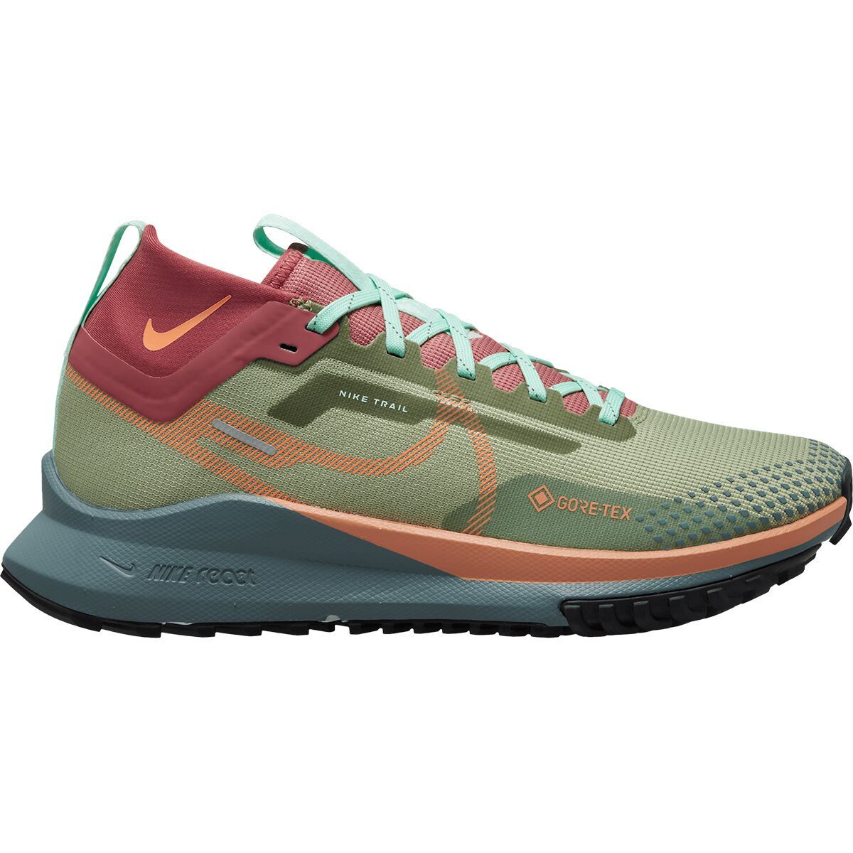 Nike React Pegasus Trail 4 GORE-TEX Running Shoe - Women's Alligator/Orange Trance/Mint Foam, 8.0