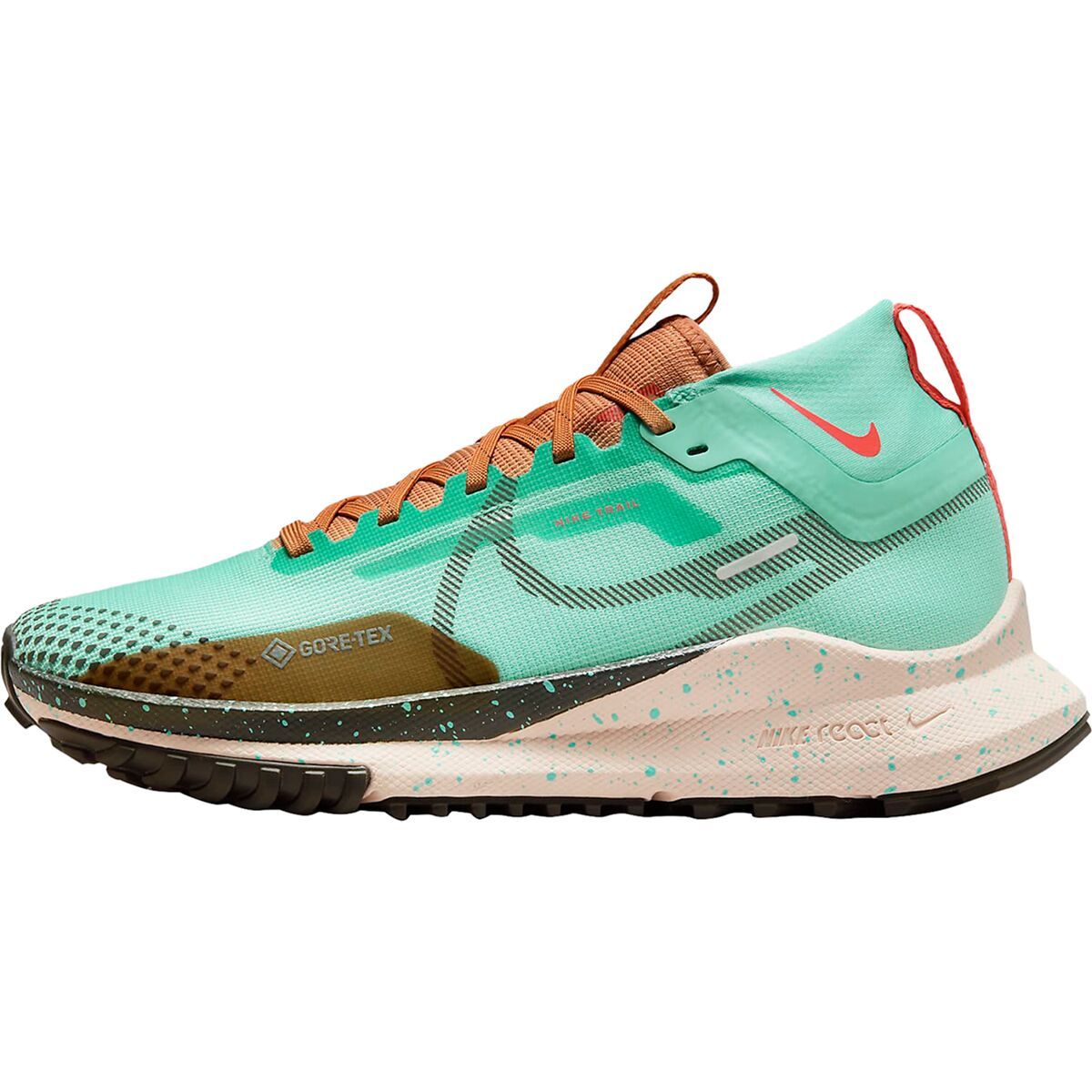 Nike React Pegasus Trail 4 GORE-TEX Running Shoe - Women's Emerald Rise/Sequoia-Amber Brown, 10.5