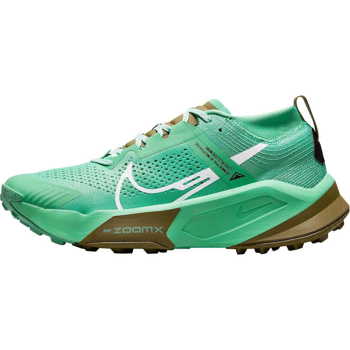 Nike ZoomX Zegama Trail Running Shoe - Men's Spring Green/White-Olive Flak-Black, 12.0