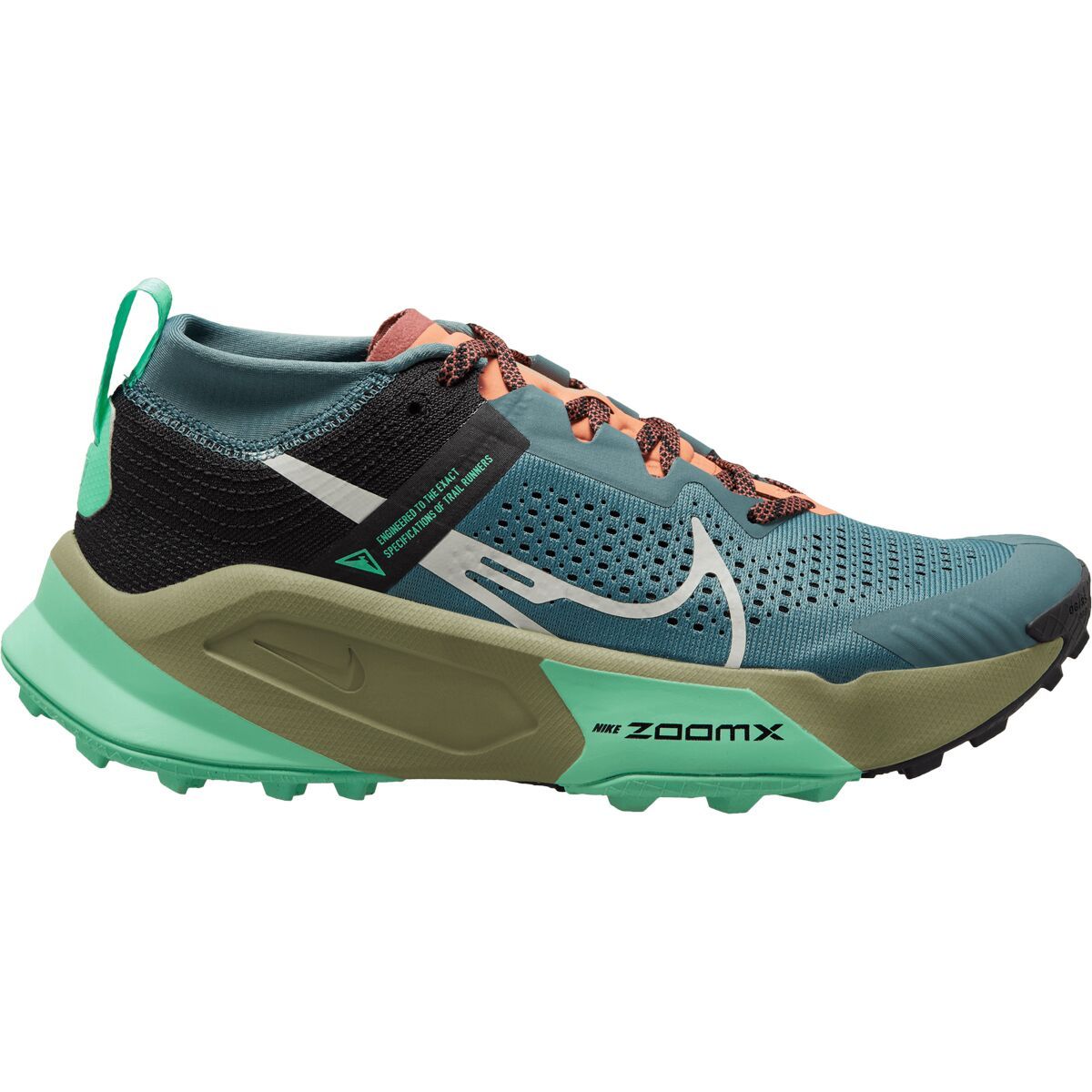 Nike ZoomX Zegama Trail Running Shoe - Women's Mineral Slate/Light Bone/Black, 8.5