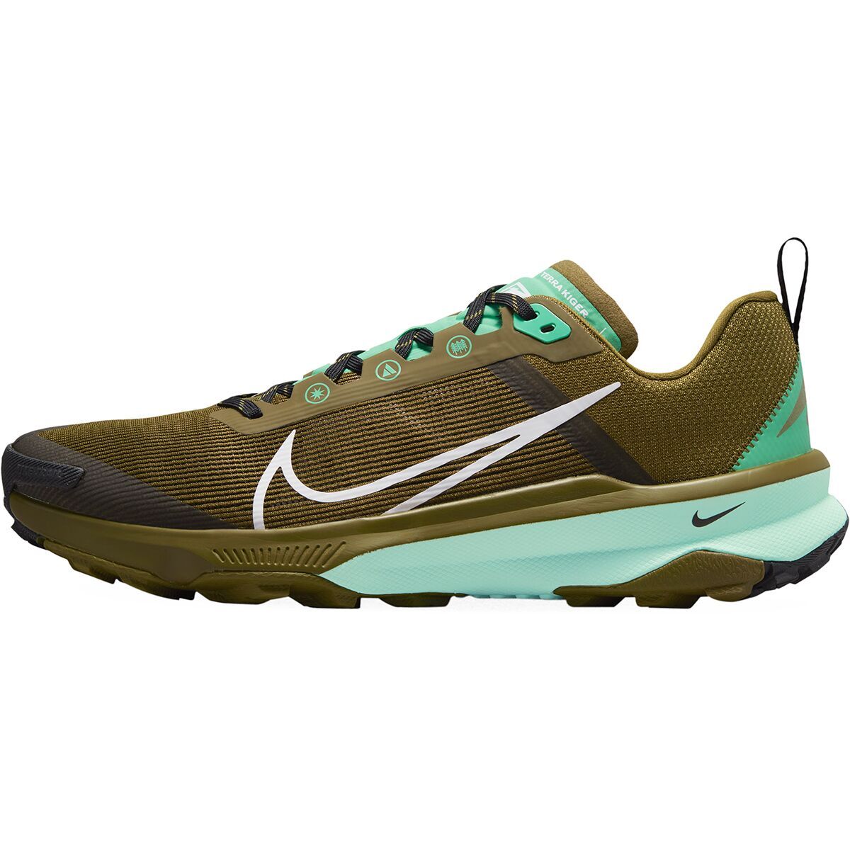 Nike React Terra Kiger 9 Trail Running Shoe - Men's Olive Flak/White-Spring Green-Black, 11.0