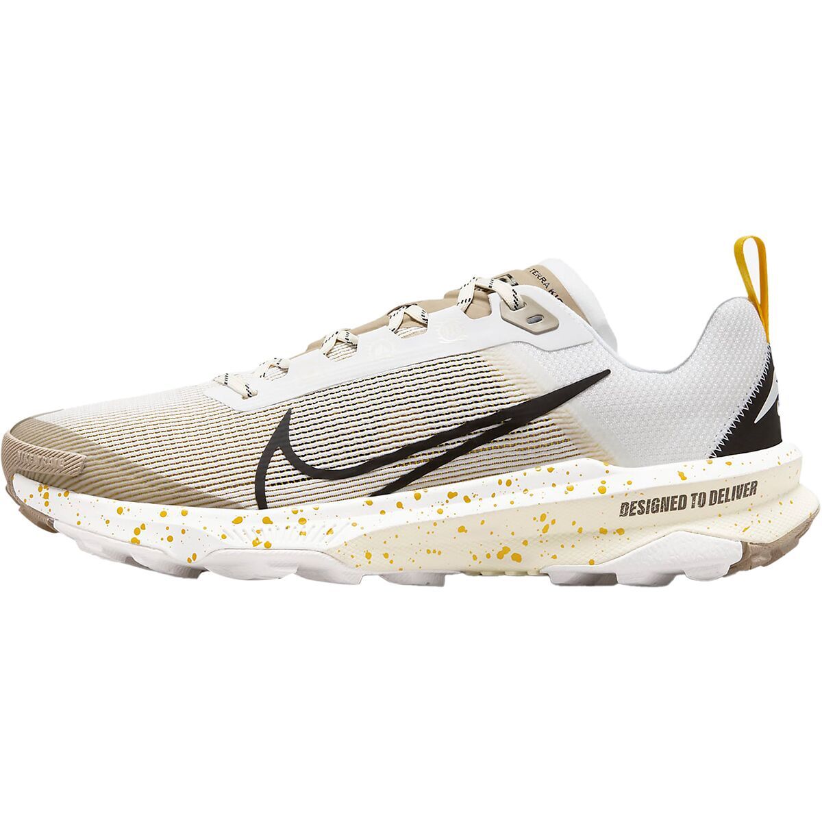 Nike React Terra Kiger 9 Trail Running Shoe - Men's White/Black-Khaki-Vivid Sulfur, 13.0