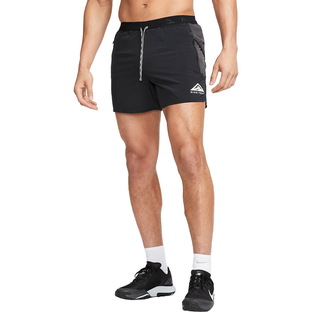 Nike Dri-Fit 5in Trail Short - Men's Black/Dk Smoke Grey/White, L