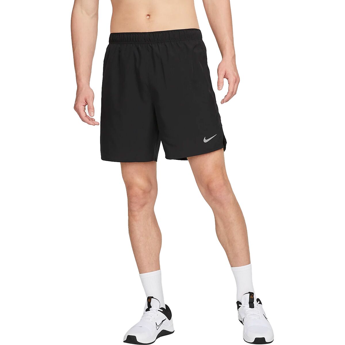 Image of Nike Dri-Fit 7in Challenger Short - Men's Black/Black/Black/Reflective Silv, XL