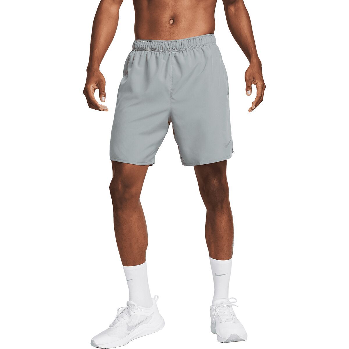 Image of Nike Dri-Fit 7in Challenger Short - Men's Smoke Grey/Smoke Grey/Reflective Silv, L