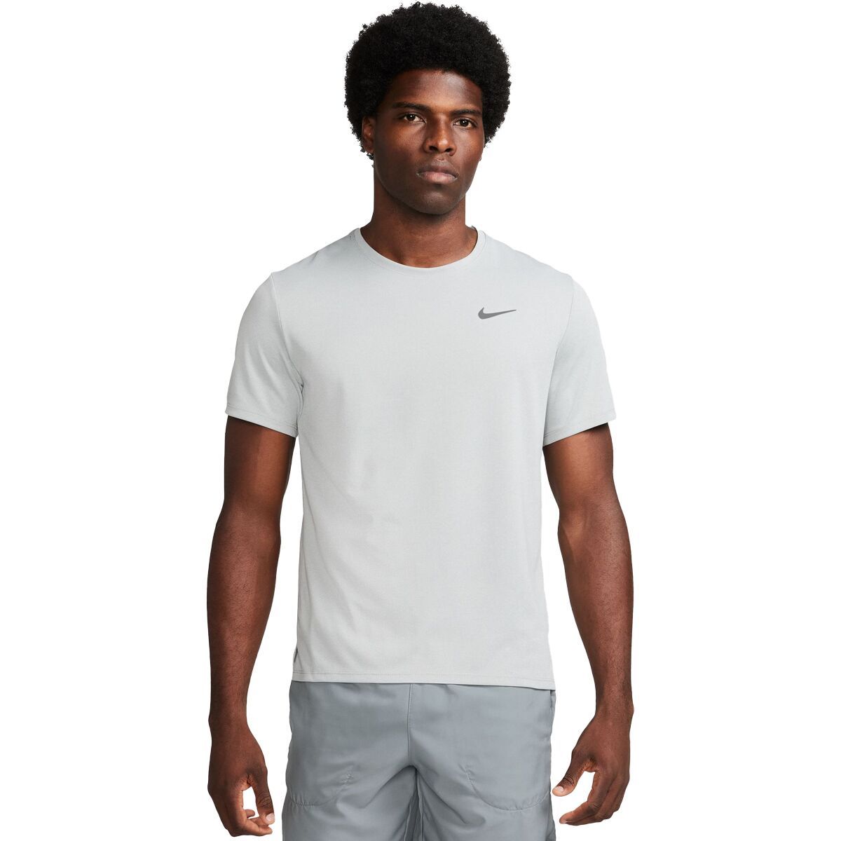 Image of Nike Dri-Fit UV Miler Short-Sleeve Shirt - Men's Grey Fog/Particle Grey/Reflective Silver, XL