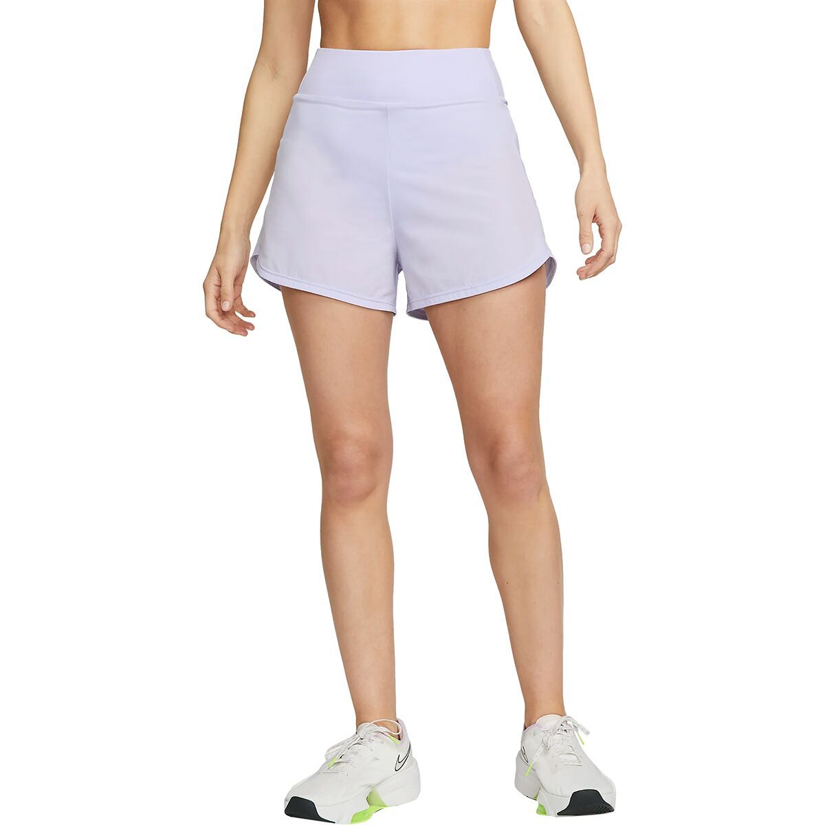 Nike Bliss Dri-Fit HR 3in BR Short - Women's Oxygen Purple/Reflective Silver, L