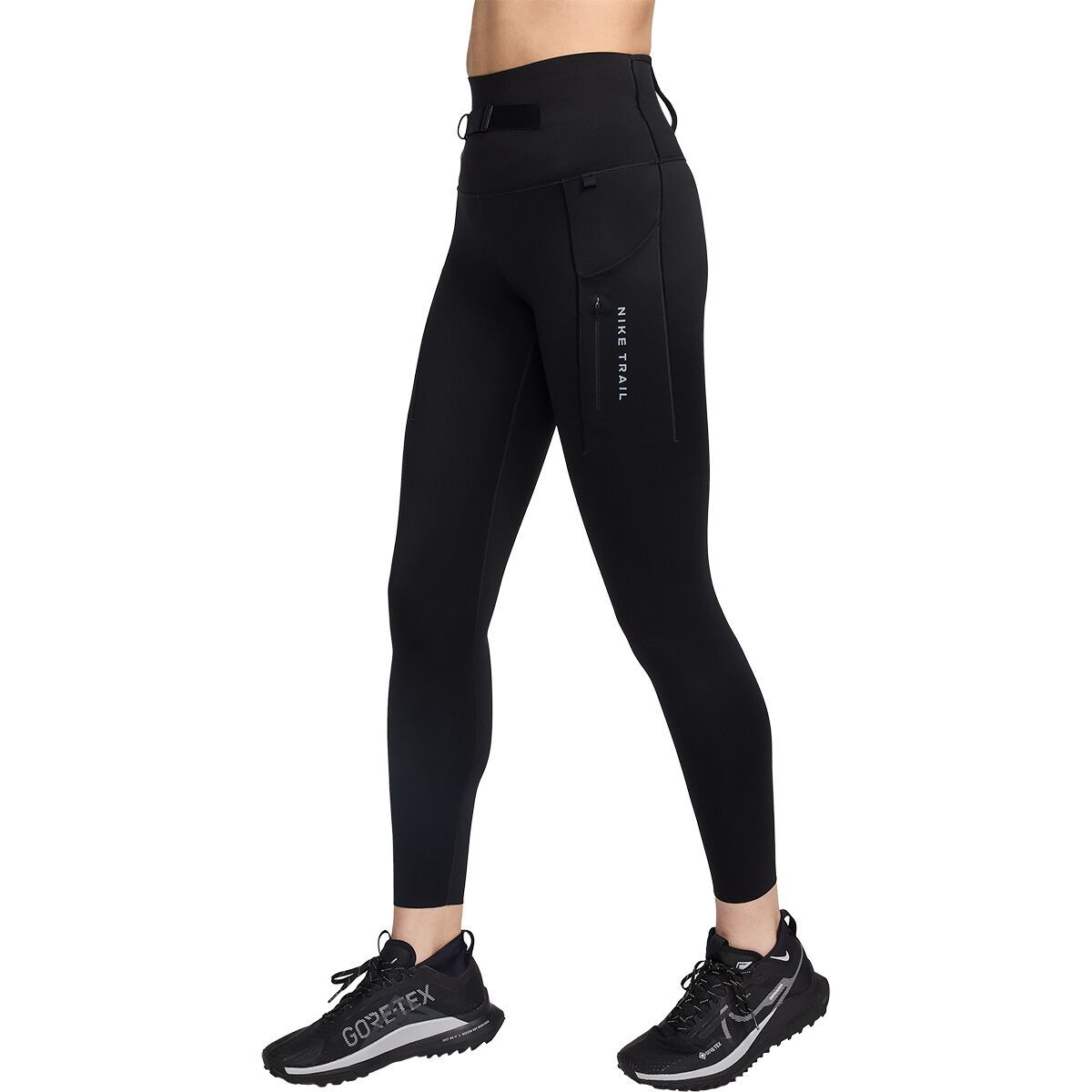 Image of Nike Dri-Fit Go HR 7/8 Trail Tight - Women's Black/Dark Smoke Grey/Dark Smoke Grey, XS