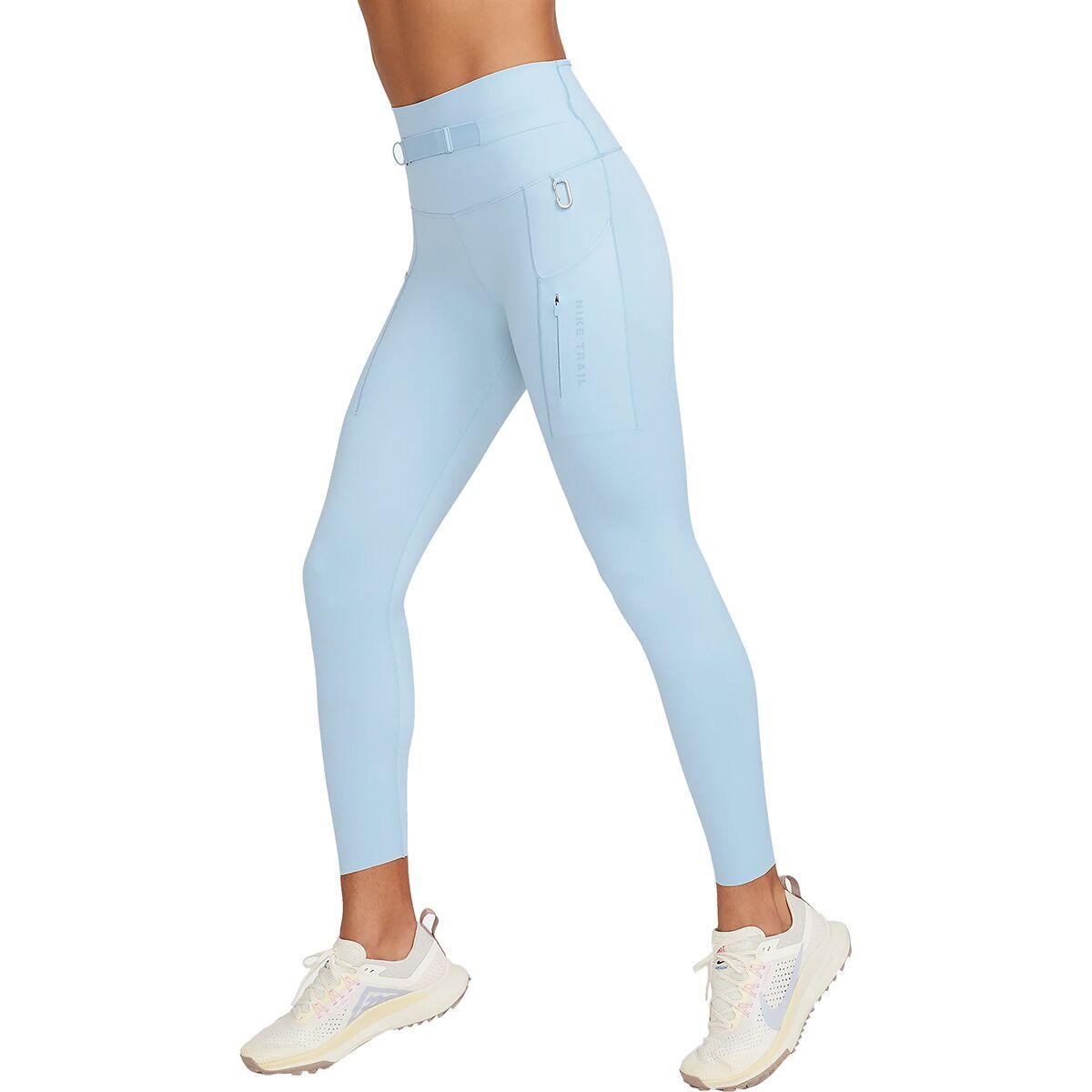 Image of Nike Dri-Fit Go HR 7/8 Trail Tight - Women's Light Armory Blue/Light Orewood Brown, XS