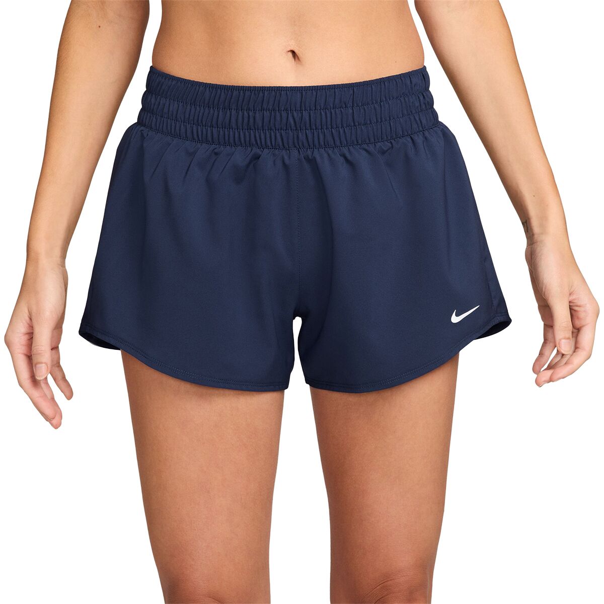 Image of Nike One Dri-Fit 3in Brief Lined Short - Women's Midnight Navy/ Reflective Silv, XS