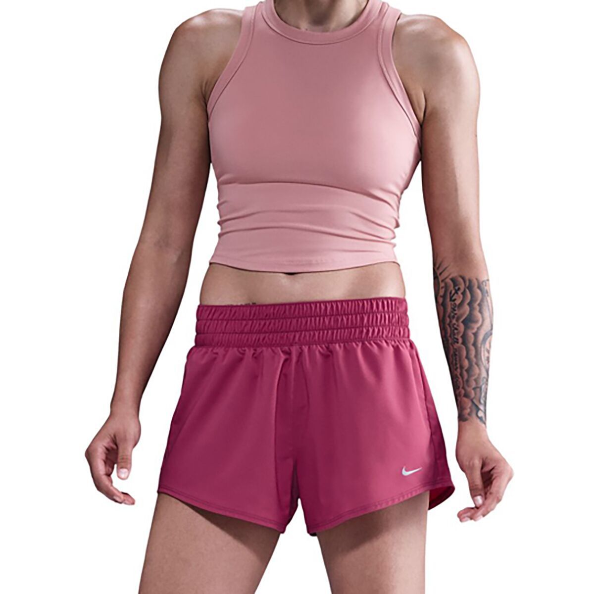 Image of Nike One Dri-Fit 3in Brief Lined Short - Women's Sweet Beet/ Reflective Silv, M
