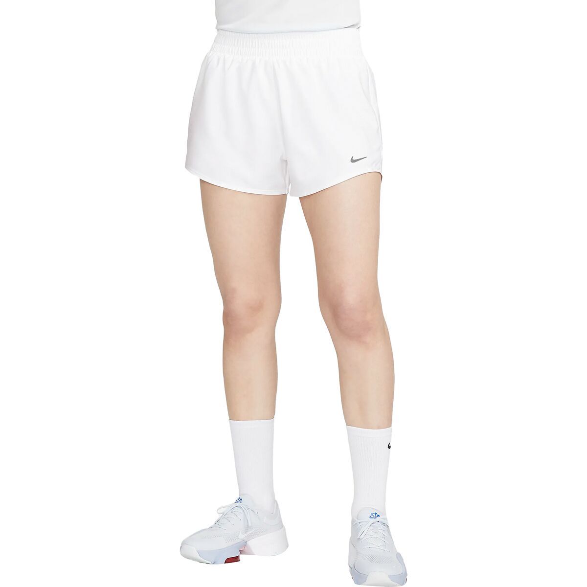 Image of Nike One Dri-Fit 3in Brief Lined Short - Women's White/Reflective Silv, M