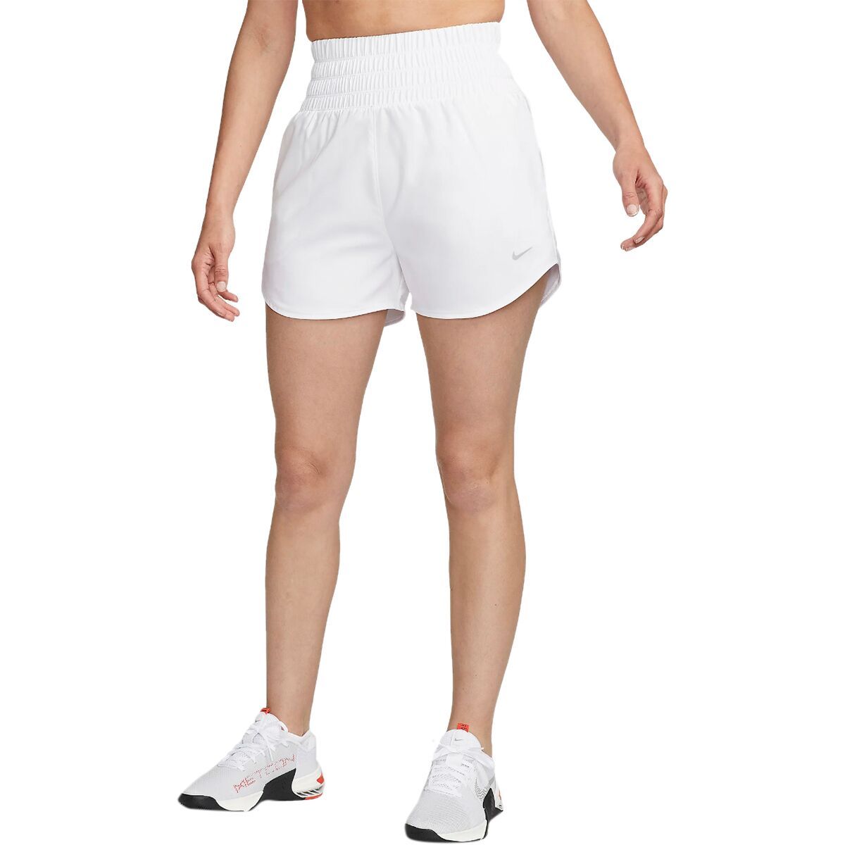 Nike One Dri-Fit Ultra HR 3 BR Short - Women's White/Reflective Silv, XS