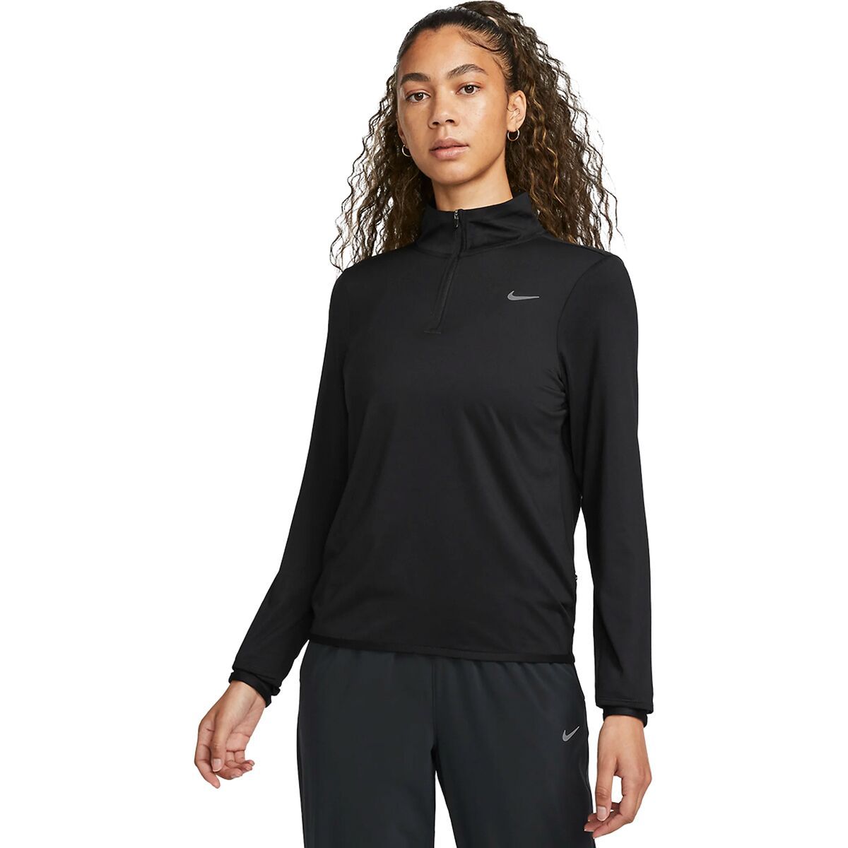 Nike Swift Element Dri-Fit UV 1/2-Zip Top - Women's Black/Reflective Silv, M
