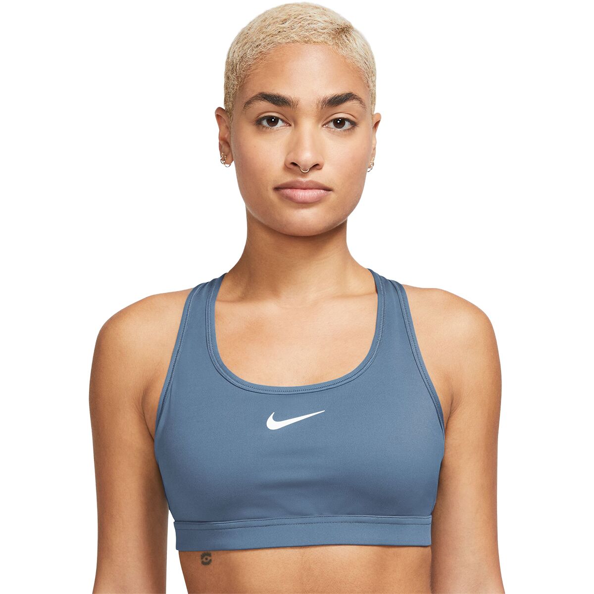 Image of Nike Swoosh Med Sports Bra - Women's Work Blue/White, XL