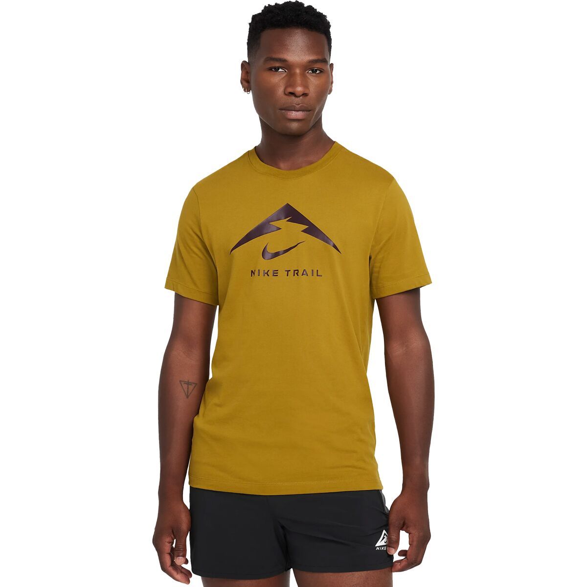 Nike Dri-Fit Trail Logo T-Shirt - Men's Bronzine, XL