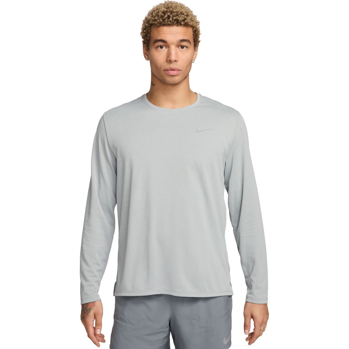 Nike Dri-Fit UV Miler Long-Sleeve Shirt - Men's Grey Fog/Particle Grey/Reflective Silver, XL