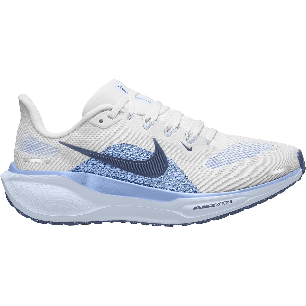 Image of Nike Pegasus 41 Running Shoe - Women's White/Diffused Blue-Aluminum, 10.0