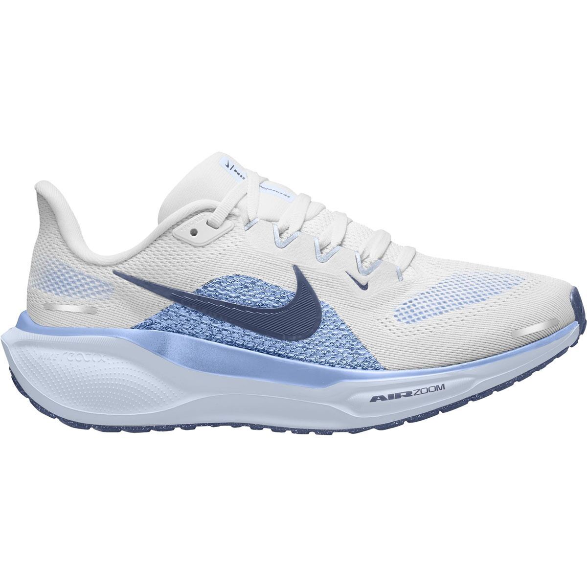 Image of Nike Pegasus 41 Running Shoe - Women's White/Diffused Blue-Aluminum, 6.5