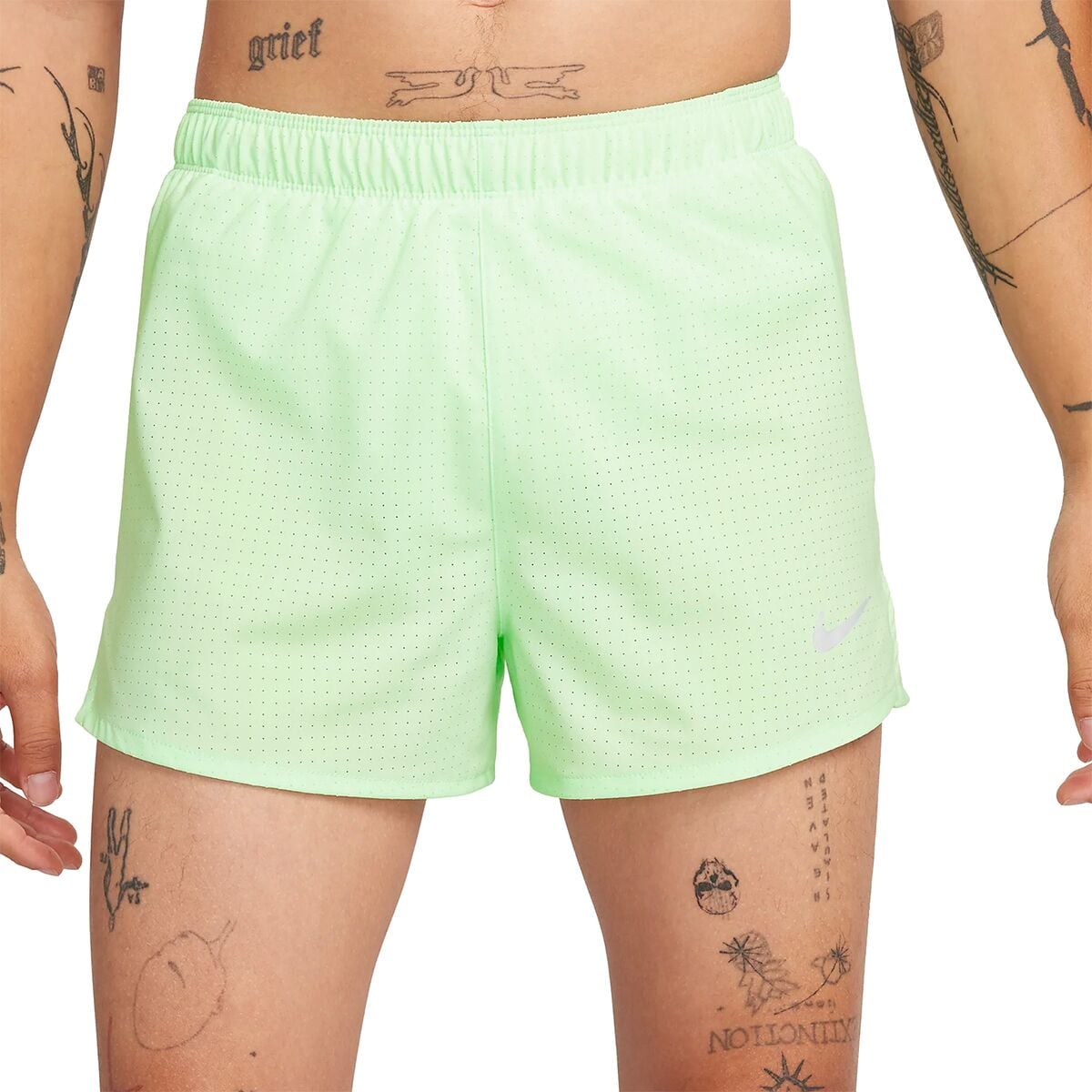 Image of Nike Dri-Fit Fast 3in Short - Men's Vapor Green/Black/Reflective Silver, L