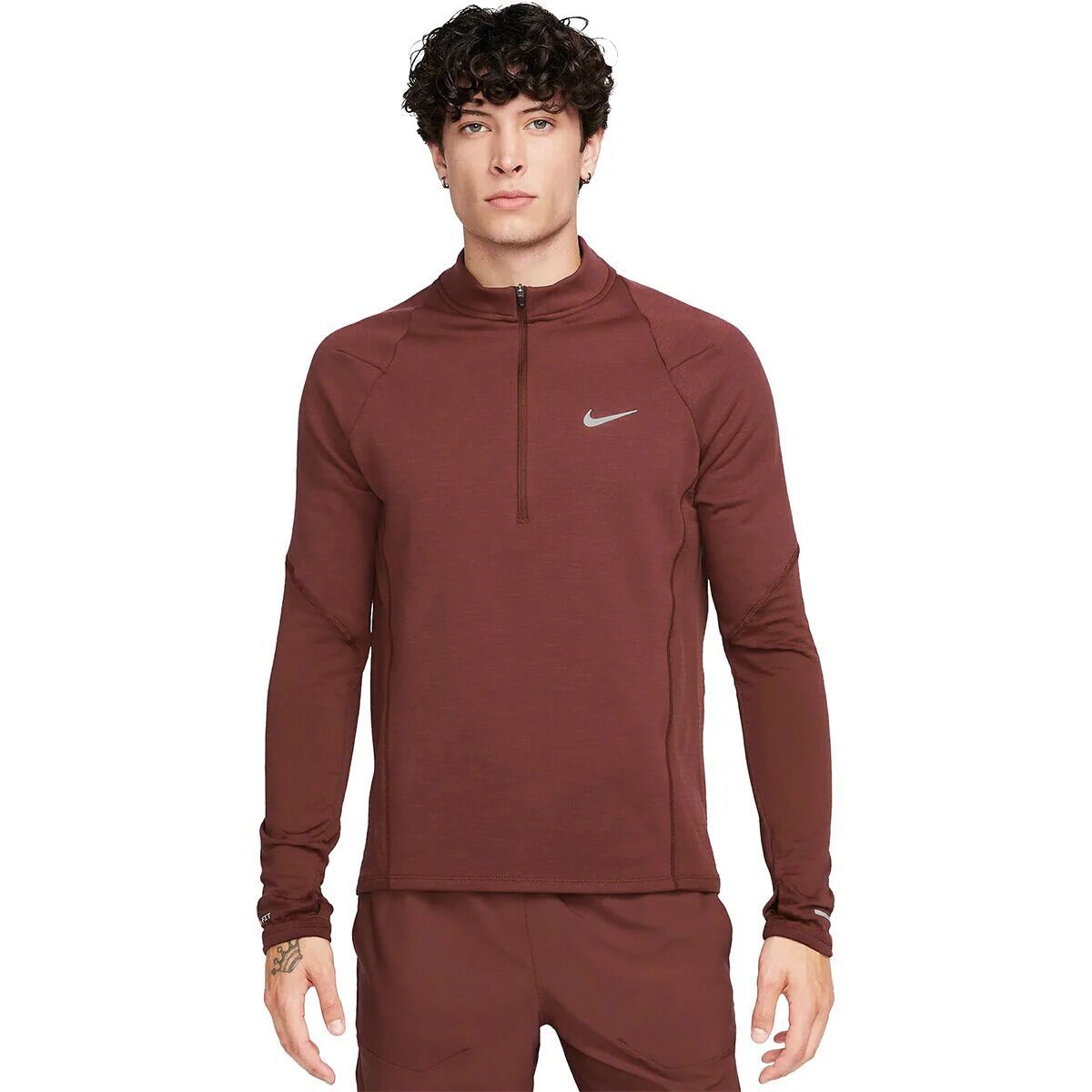 Image of Nike Therma-Fit Repel Element 1/2-Zip Jacket - Men's Burgundy Crush/Reflective Silver, L