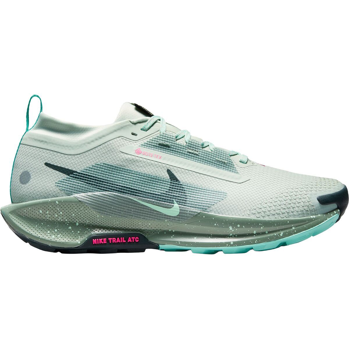Image of Nike Pegasus Trail 5 GORE-TEX Running Shoe - Men's Light Silver/Seaweed-Clay Green, 11.5