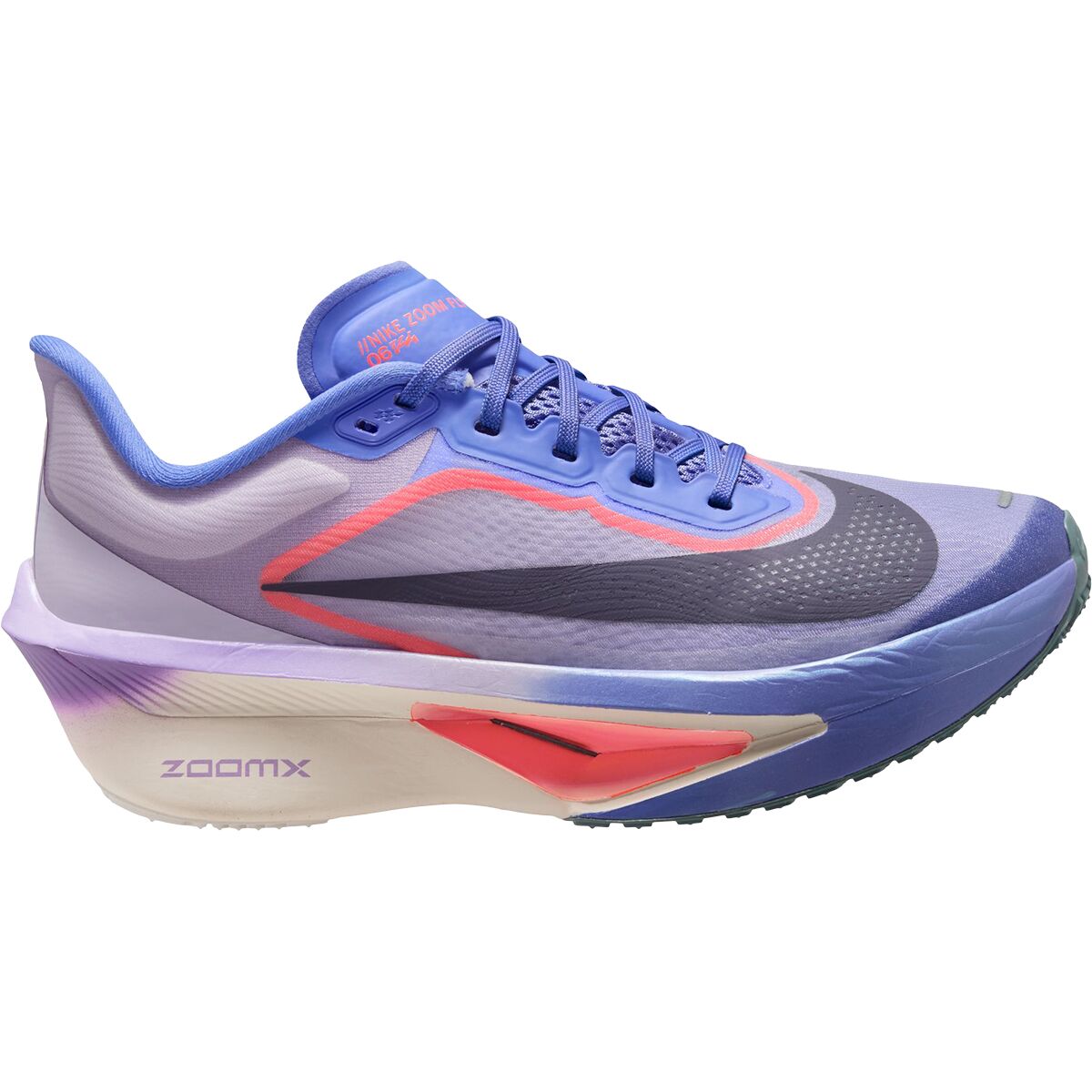 Image of Nike Zoom Fly 6 Running Shoe - Women's Violet Mist/Purple Dynasty-Hot Lava, 6.5
