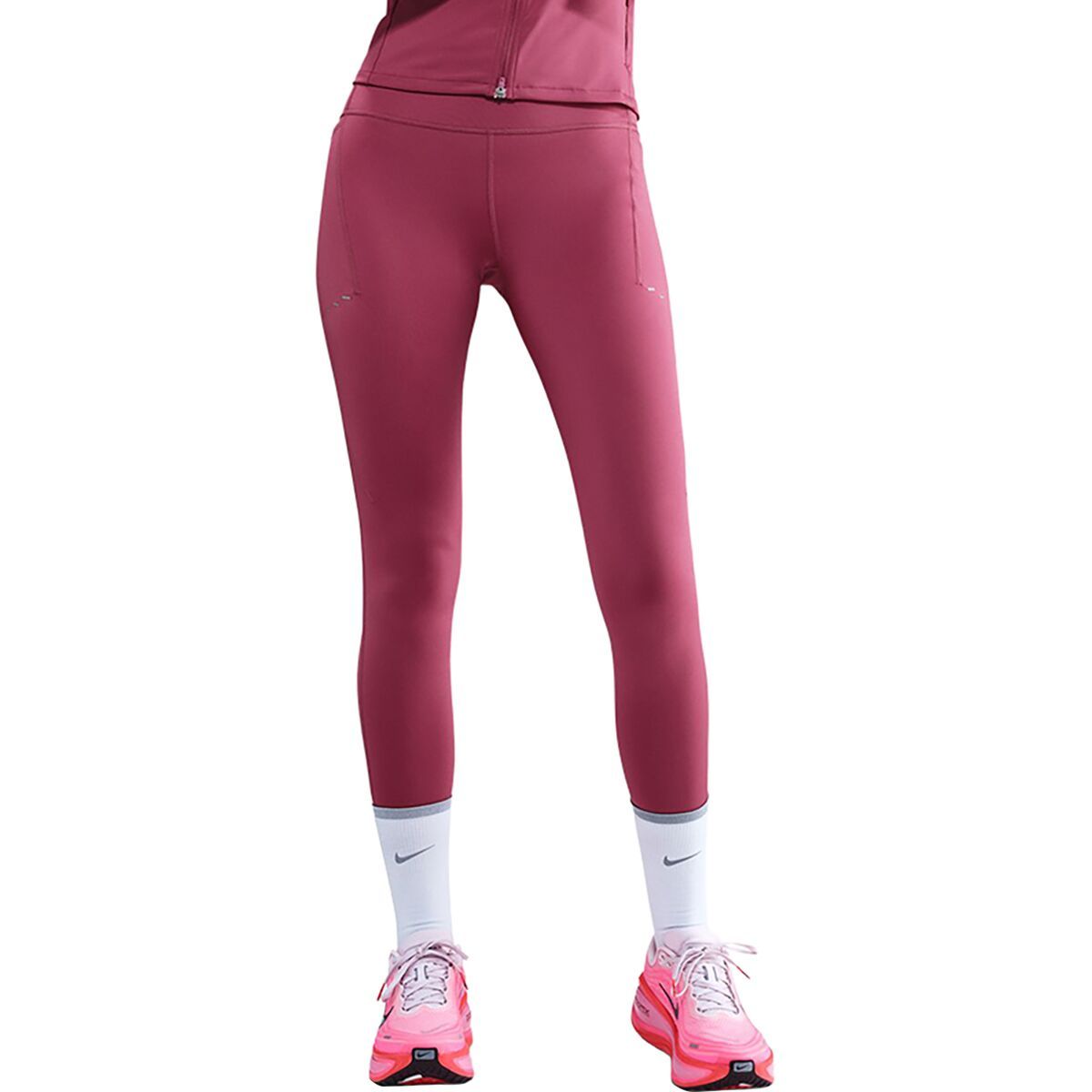 Image of Nike Dri-Fit Swift HR 7/8 Tight - Women's Sweet Beet/ Reflective Silv, M
