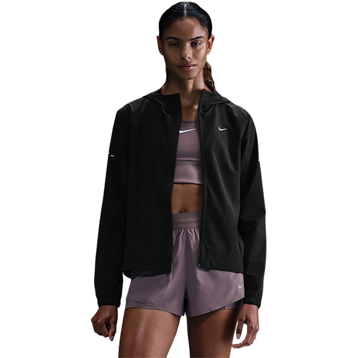 Image of Nike Swift Rpl Packable Jacket - Women's Black/Reflective Silv, XS