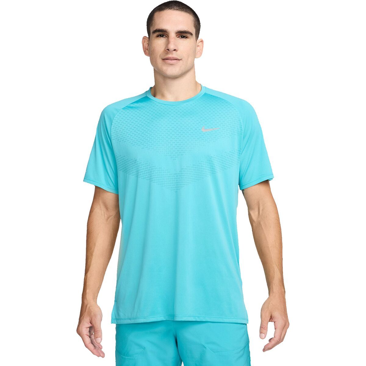 Image of Nike Dri-FIT ADV Stride Short-Sleeve Top - Men's Dusty Cactus/Reflective Silv, S