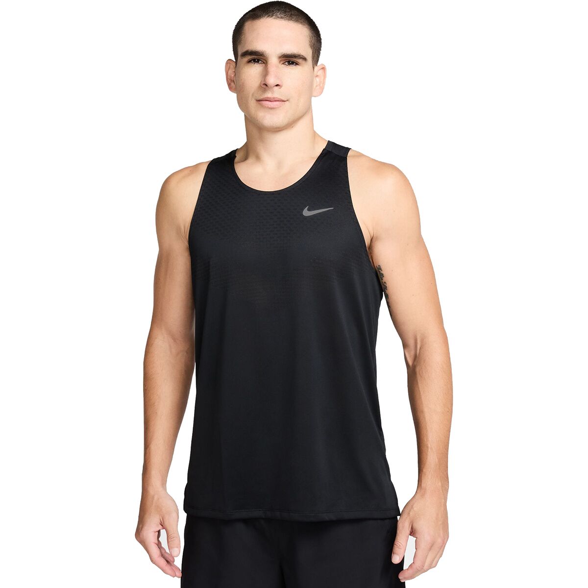 Image of Nike Dri-FIT ADV Stride Tank Top - Men's Black/Reflective Silv, S