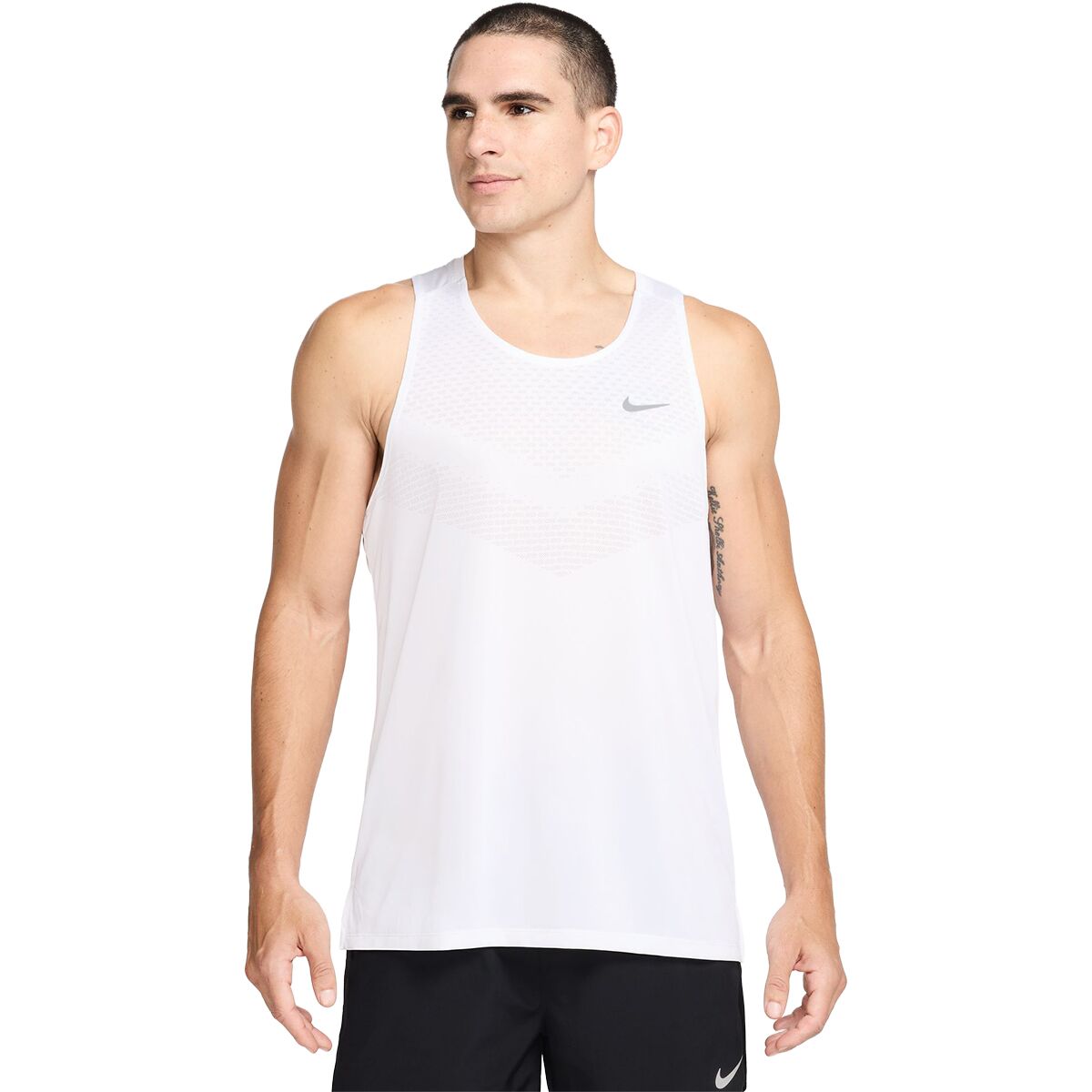 Image of Nike Dri-FIT ADV Stride Tank Top - Men's White/Reflective Silv, XL