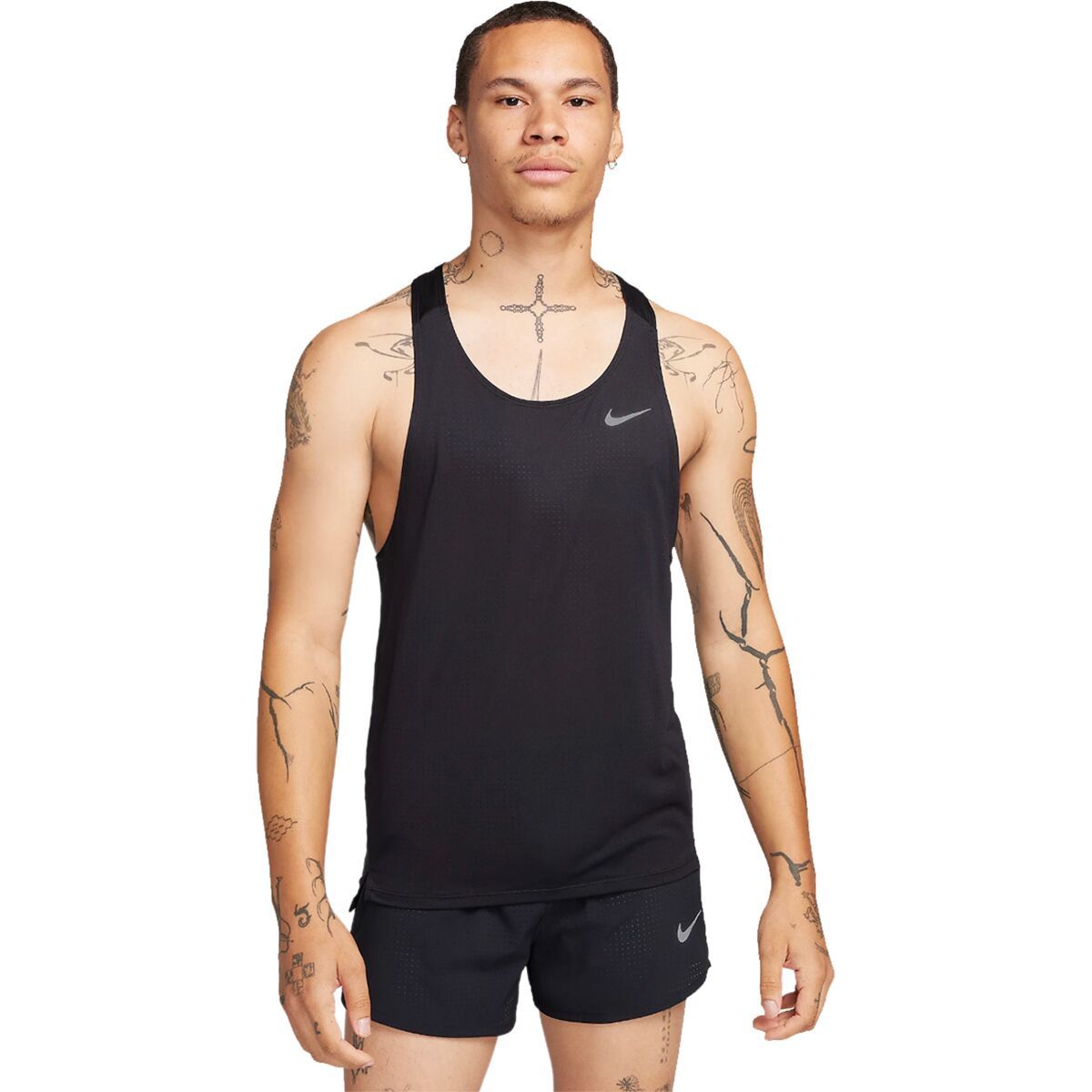 Nike Dri-Fit Fast Singlet - Men's Black/Reflective Silv, XL