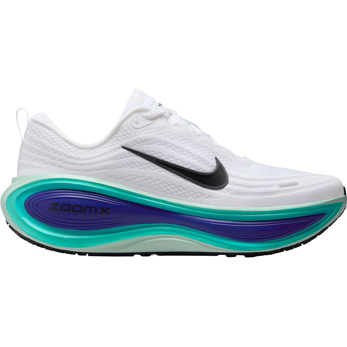 Image of Nike Vomero Plus Running Shoe - Men's White/Black-Bright Concord-Hyper Turq, 8.5