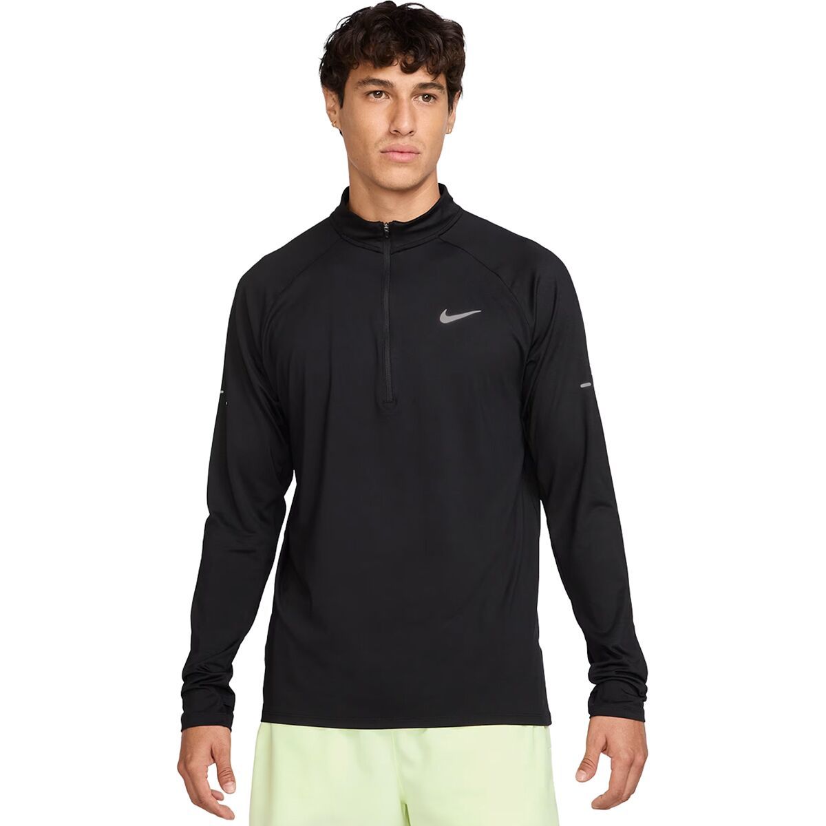 Image of Nike Dri-Fit Stride 1/2-Zip Midlayer - Men's Black/Reflective Silv, L