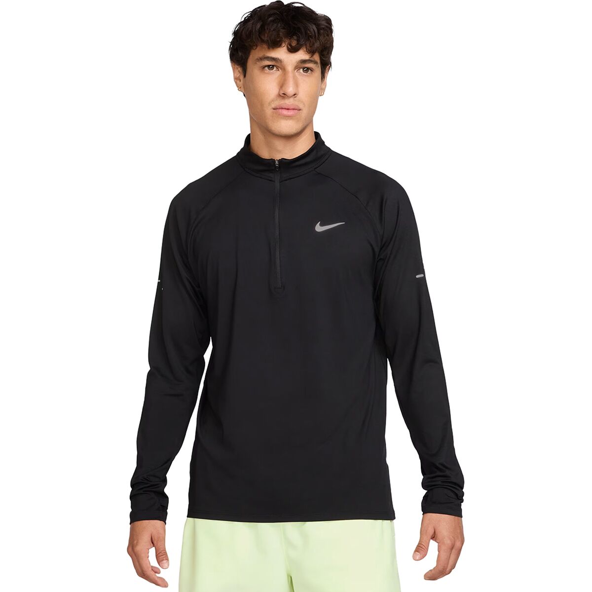 Image of Nike Dri-Fit Stride 1/2-Zip Midlayer - Men's Black/Reflective Silv, S