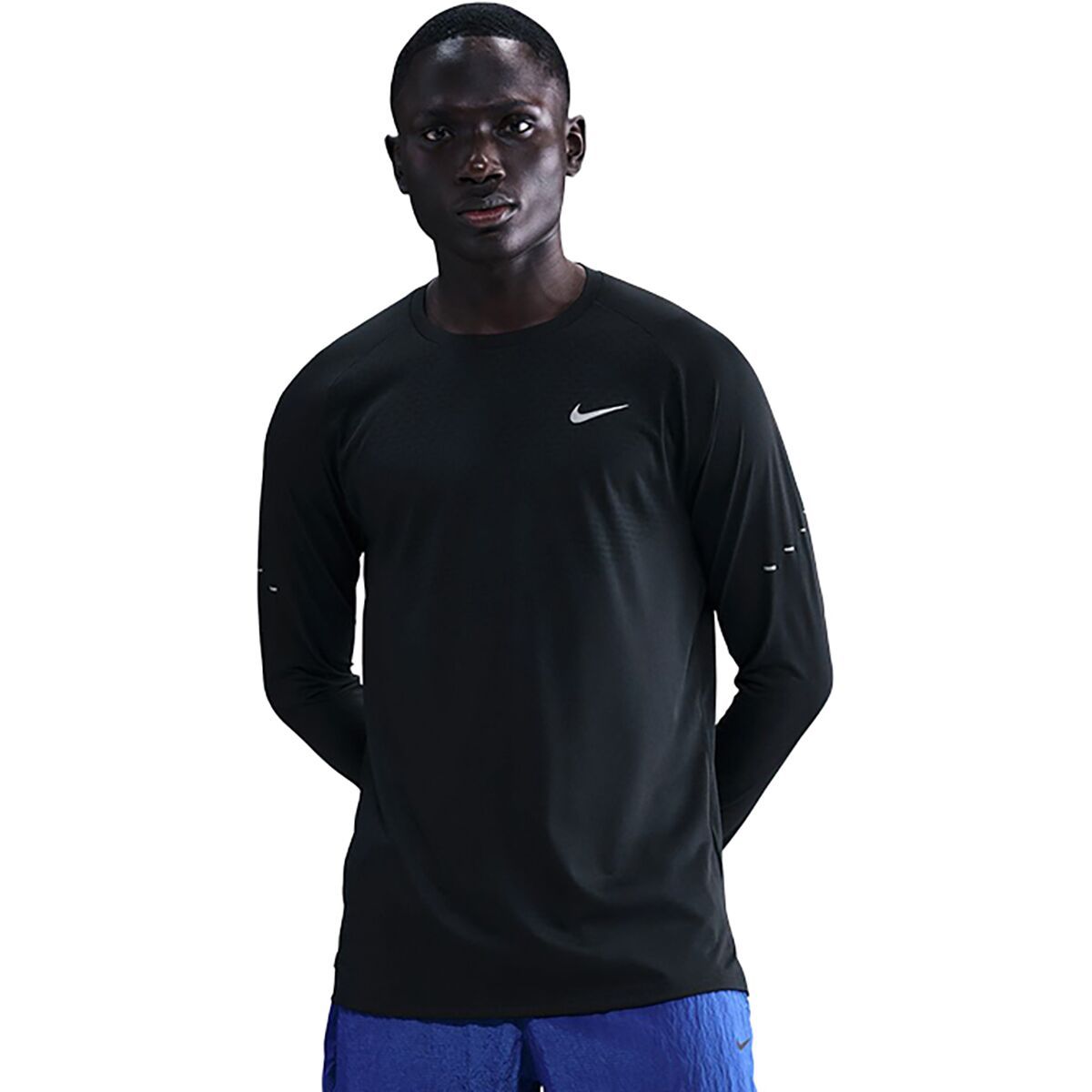 Image of Nike Dri-FIT ADV Stride Long-Sleeve Top - Men's Black/Reflective Silv, S