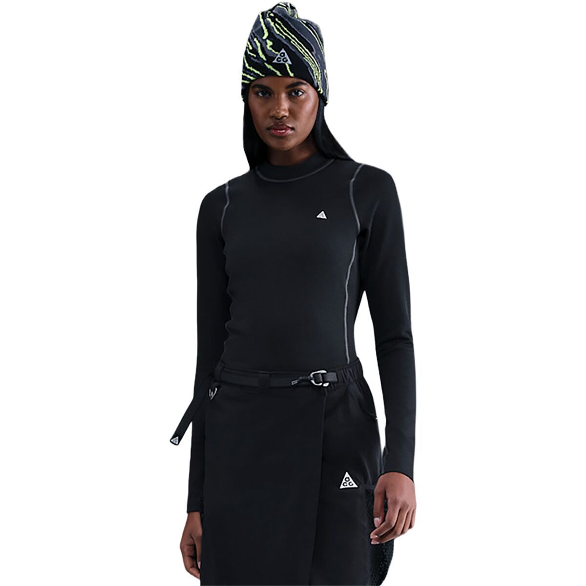 Image of Nike ACG Dri-Fit Adv Chinati Long-Sleeve Baselayer - Women's Black/ Anthracite/ Summit White, XS