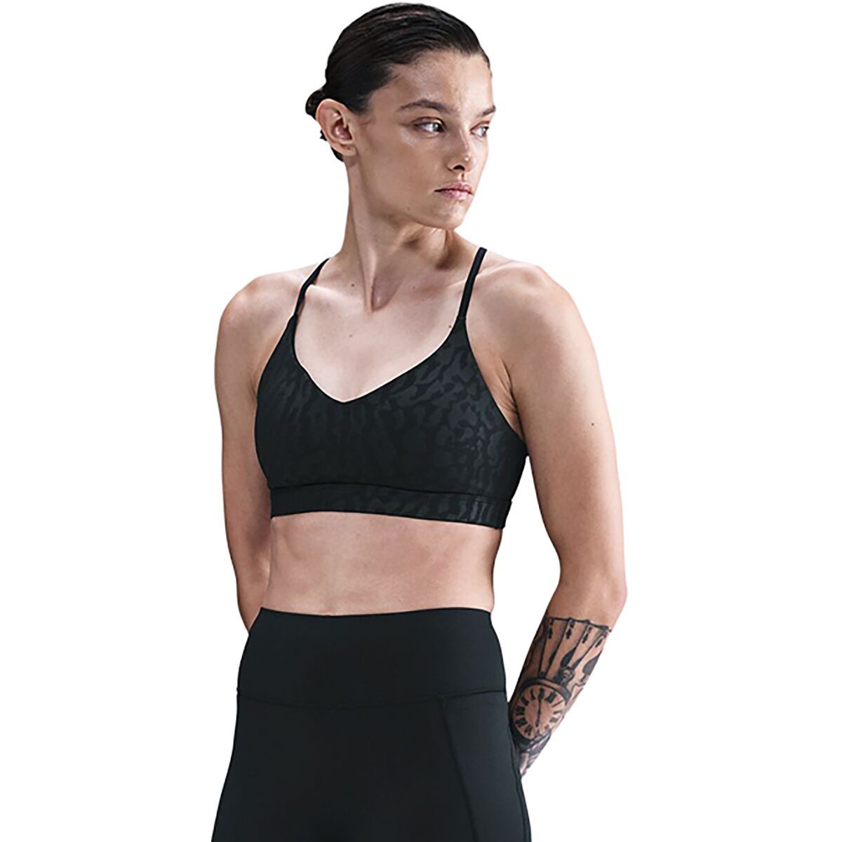 Image of Nike Dri-Fit Indy X Unversal Emb Bra - Women's Black/ Anthracite/ Dk Smoke Grey, XS