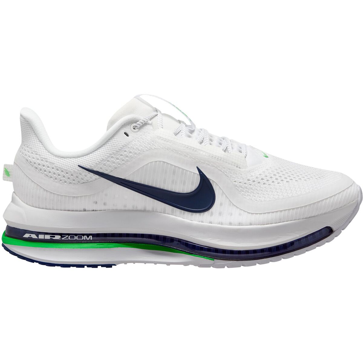 Image of Nike Pegasus Premium Running Shoe - Men's White/Green Spark-Midnight Navy, 11.0