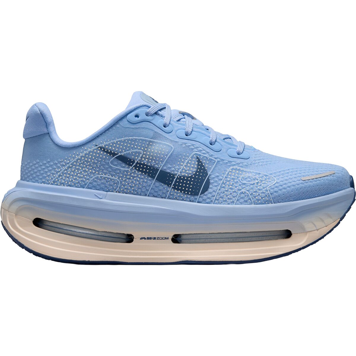 Image of Nike Vomero Premium Running Shoe - Women's Aluminum/Mystic Navy-Barely Orange, 6.5