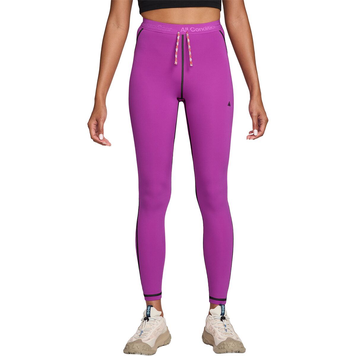 Image of Nike ACG Dri-Fit Wildsee Baselayer Bottom - Women's Vivid Purple/Safety Orange/Black, L