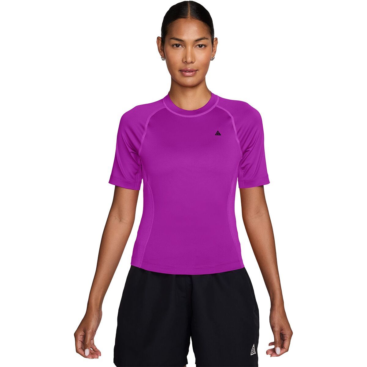 Image of Nike ACG Dri-Fit Wildsee Baselayer SS Top - Women's Vivid Purple/Black, XS