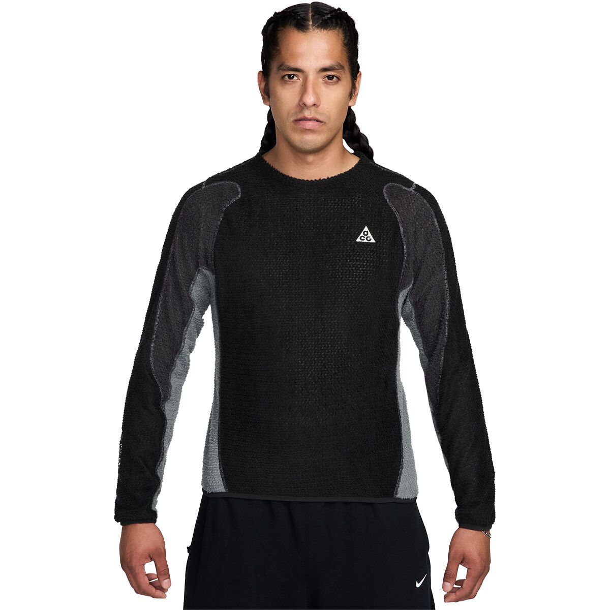Image of Nike ACG Wolf Lichen Caps Crew Sweatshirt - Men's Black/Anthracite/Cool Grey/Summit White, L