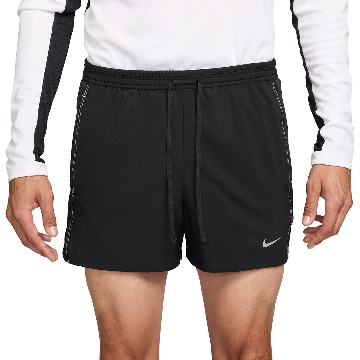 Image of Nike Dri-FIT Retro 4in Brief Short - Men's Black/Black/Black/Reflective Silv, L