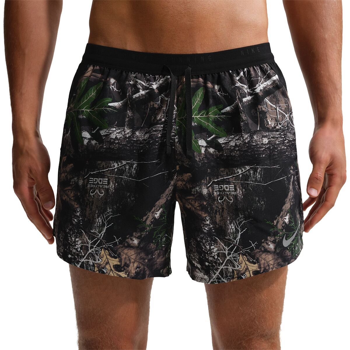 Image of Nike Dri-FIT Stride Realtree 5in Brief Short - Men's Anthracite/Black/Reflective Silv, L