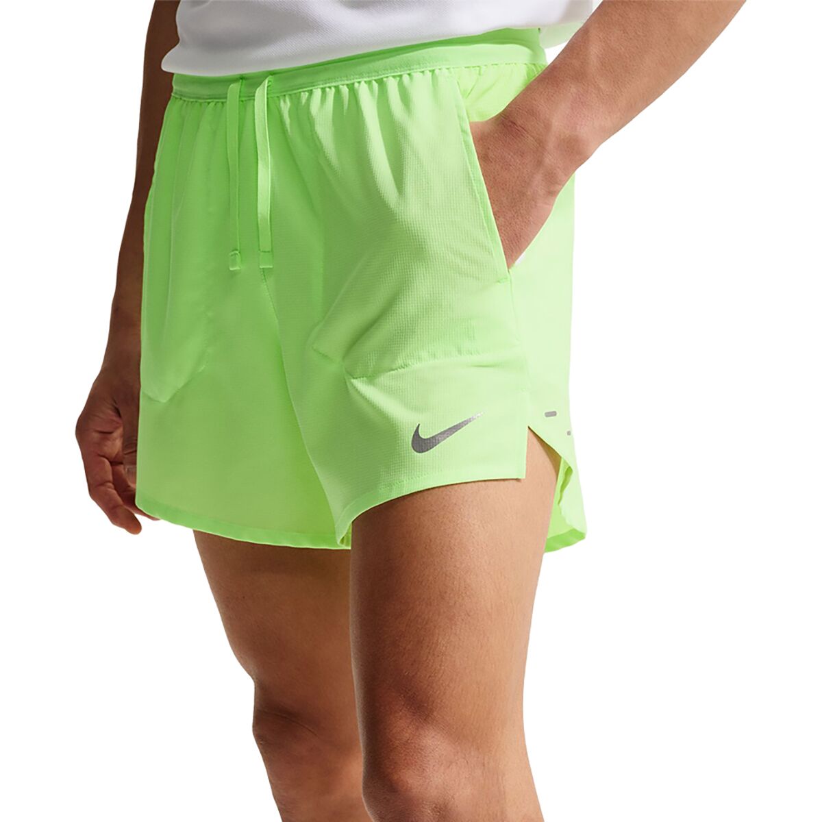 Image of Nike Dri-Fit Stride 2-In-1 5in Short - Men's Lime Blast/Reflective Silv, S